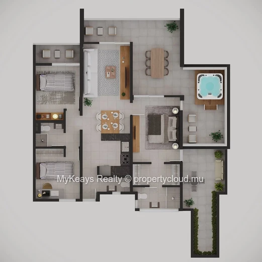 176 m² contemporary penthouse in Flic en Flac
